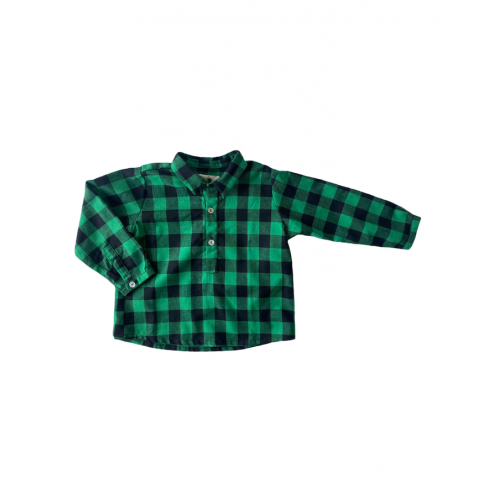 Camisa Polera Vichy Verde y Negro